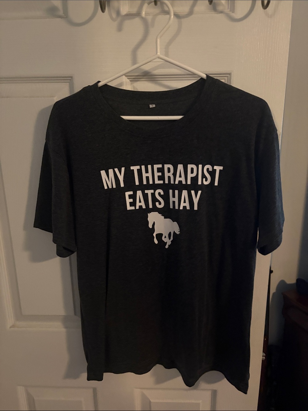 My Therapist Eats Hay Graphic Tee - Charcoal